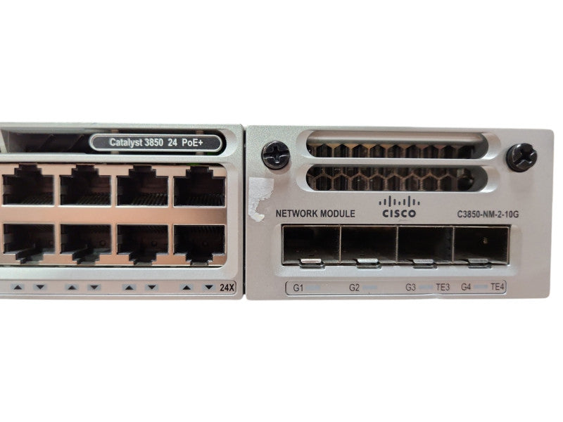 CISCO WS-C3850-24P-L 24-Port Gigabit PoE+ Switch w/ C3850 NM-2-10G