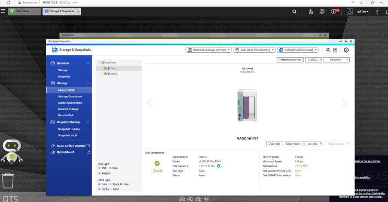 Qnap TS-251A 2-Bay Turbo NAS with 2x 2TB HDDs, READ _