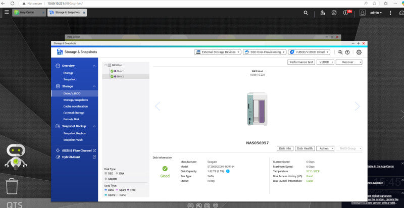 Qnap TS-251A 2-Bay Turbo NAS with 2x 2TB HDDs, READ _