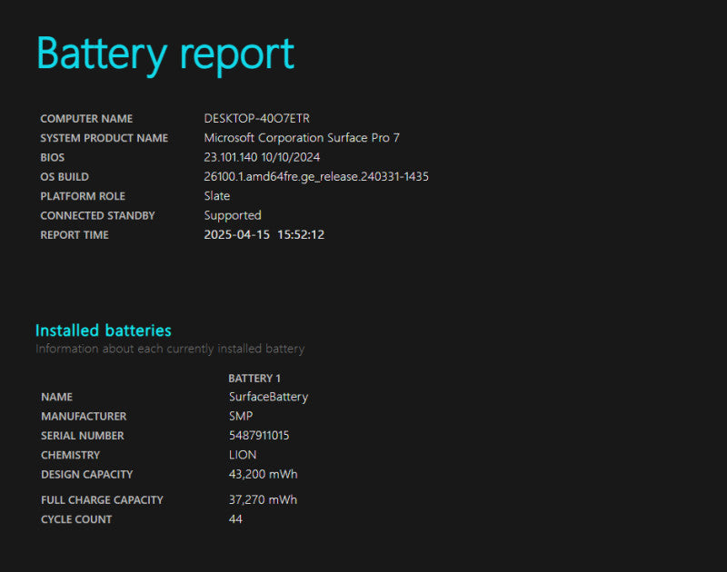 Surface Pro 7 1866, i5-1035G4 1.10GHz, 16GB DDR4, 256GB NVMe, No PWR  Lap200