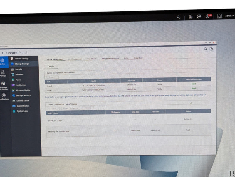 QNAP TS -221 2 Bay NAS with 2x 2TB HDDs  -