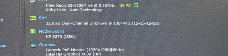 HP ZBook 17 G4 XEON E3-1535M QUADRO P4000 8GB GPU 32GB RAM 512GB SSD Q Lap200