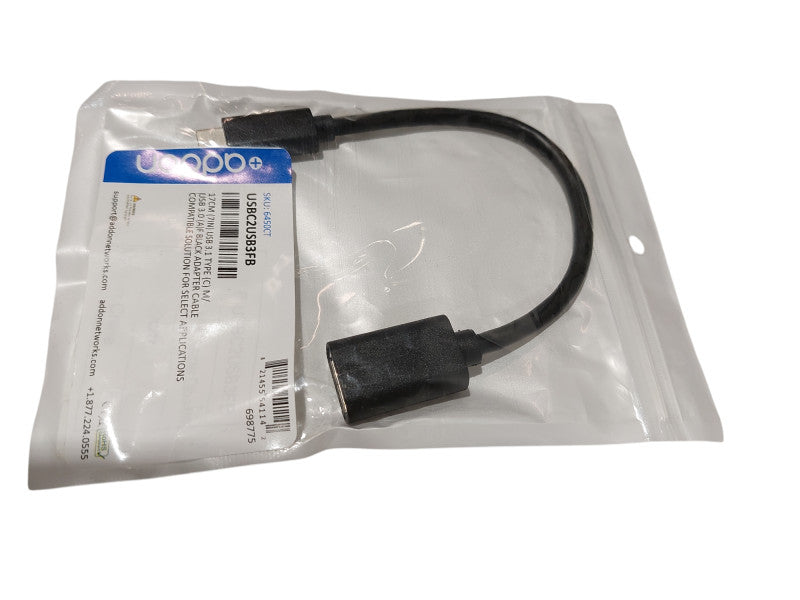 7" USB 3.1 Type C to USB 3.0 Black Adaptor Cable  Q=