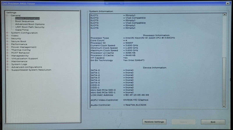 Dell Precision T5820, Xeon W-2223 3.60GHz, 16GB DDR4, 2x P400, 950W PSU