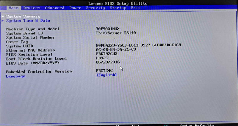 Lenovo ThinkServer RS140 | Xeon E3-1226 v3 @3.30GHz, 8GB Ram, No HDD/RAID