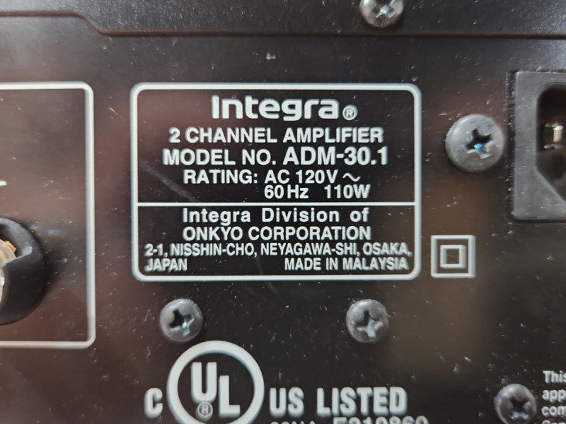 Integra ADM 30.1 2 Channel Stereo Amplifier