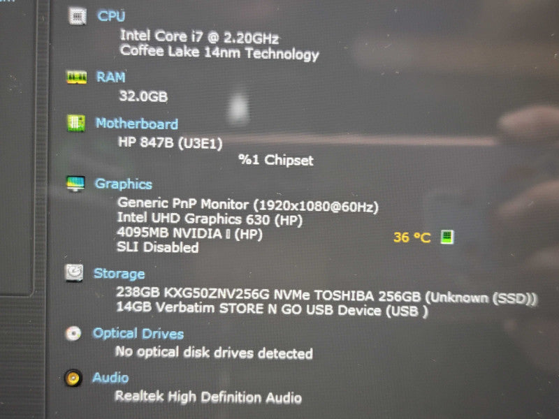 HP Zbook 15v G5 i7-8750H 16GB DDR4 Quadro P600 256GB SSD Touch Screen !! β Lap200