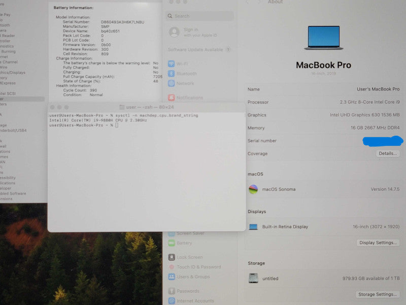 Apple MacBook Pro A2141 16" 2019 i9-9880H 16GB RAM 1TB SSD READ  β Lap200