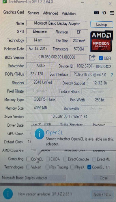 ASUS Radeon RX 570 4GB GDDR5 Graphics Card