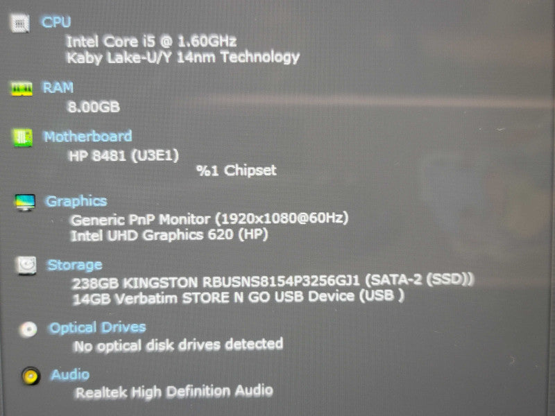 HP Envy 13-ah0002ca i5-8250U 8GB RAM 256GB SSD  β BudLap