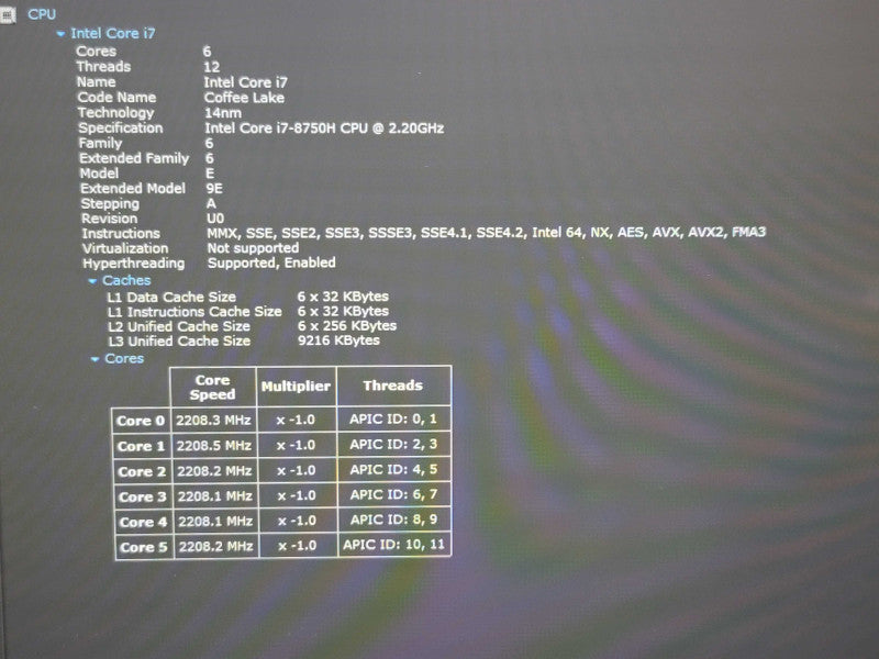 Lenovo ThinkPad P1 i7-8750H 16GB Quadro P1000 256GB SSD  β Lap200