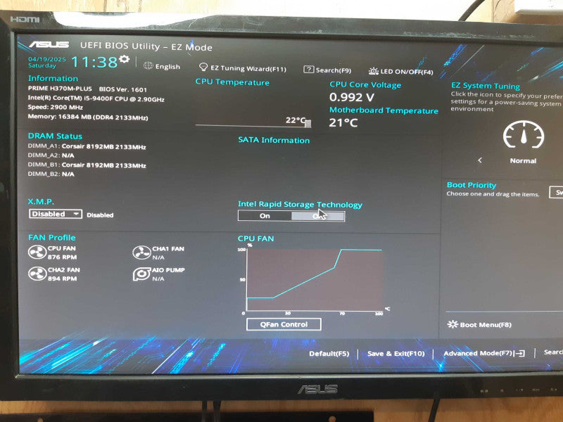 Silver Stone Custom PC Prime H370M-Plus i5-9400 2.90 GHz 16GB DDR4 No HDD Q