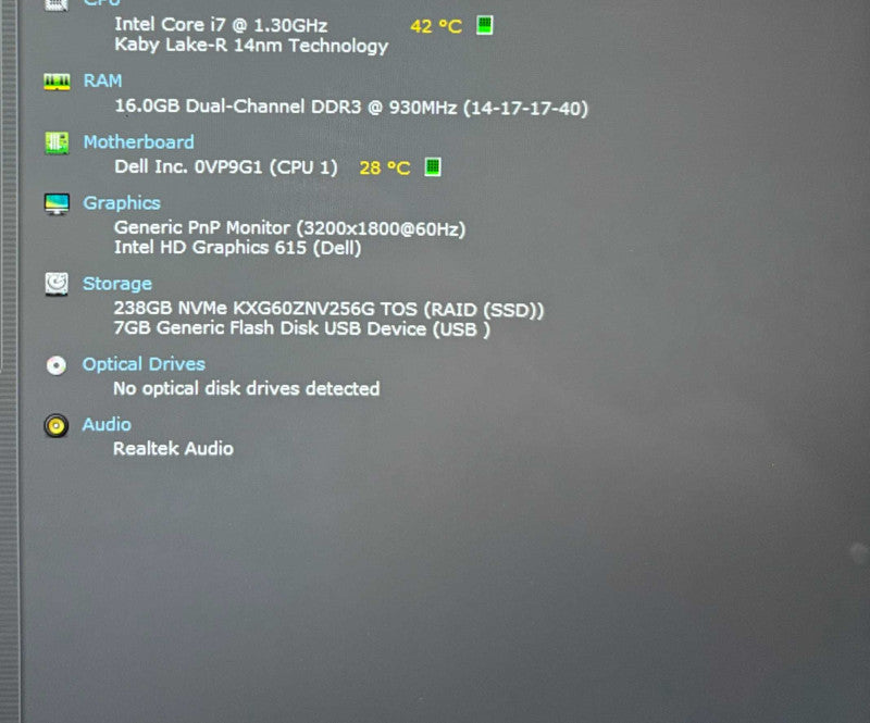 Dell Latitude XPS 9365 "3K" TOUCH LCD i7-7Y75@1.3GHz 16Gb RAM 256GB SSD  Lap200