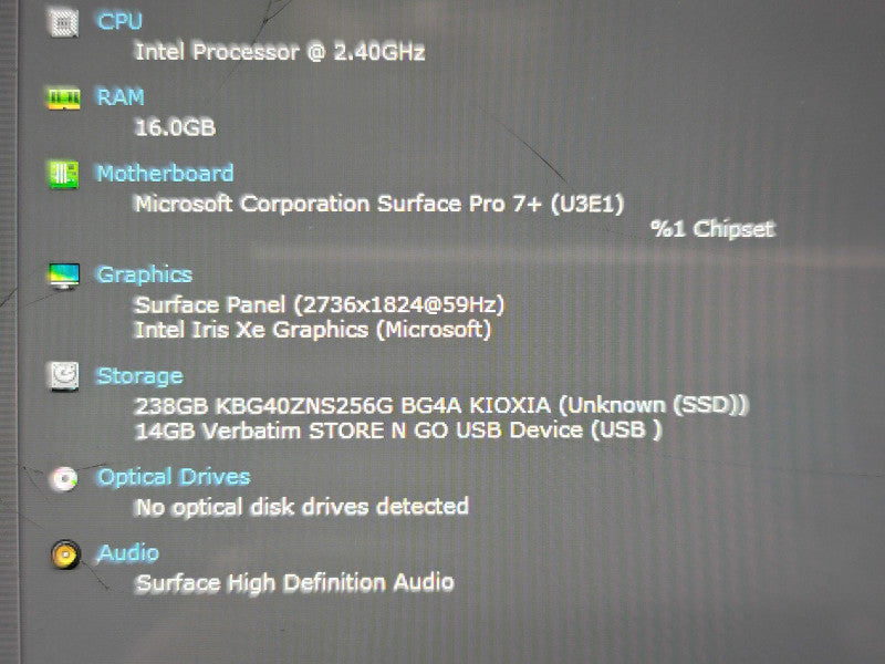 Microsoft Surface Pro 7+ 1961 i5-1135G7 16GB RAM 256GB SSD FOR PARTS/REPAIR β BudLap