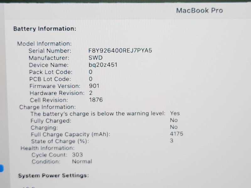 Apple Macbook Pro 2019 13" 4-Core i5-8279U @ 2.4GHz 8GB DDR3 250GB SSD (