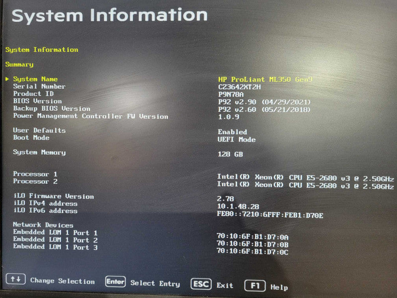 HPE ML350 G9 4U 2x Xeon E5-2680v3 2.5GHz, 128GB DDR4, P440ar, 2x PSU 2.5" !