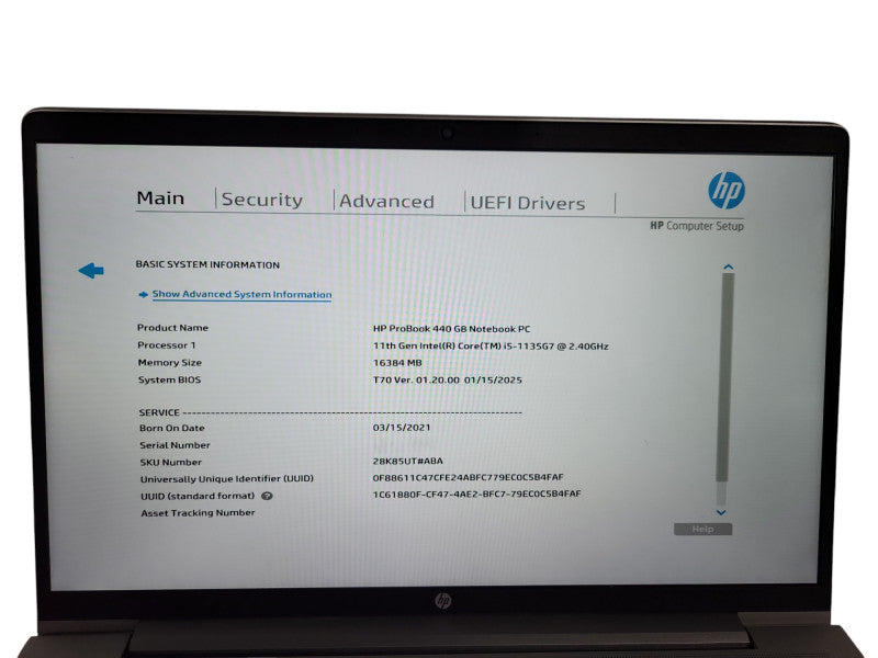 HP ProBook 440 G8 i5-1135G7@2.4GHz 16GB DDR4 RAM 256GB SSD ! Lap200