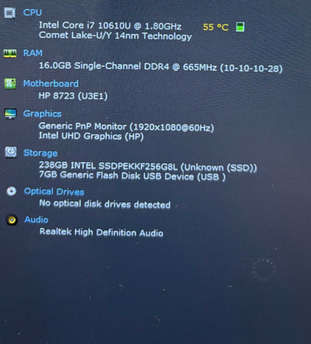 HP EliteBook 840 G7 Core i7-10610U@1.8GHz 16GB RAM 256GB SSD  Lap200