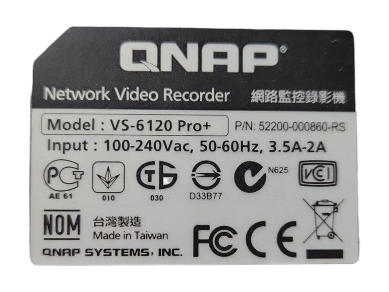 Qnap VS-6120 Pro+ 6-Bays NAS, 4x3TB & 2x 4TB HDDs