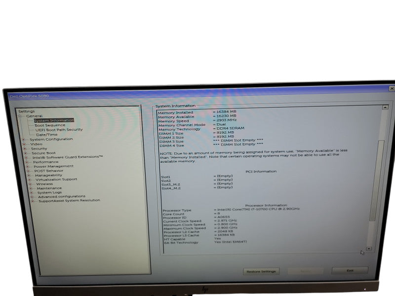 Dell OptiPlex 5080 SFF i7 - 10700 @ 2.90GHz 16GB DDR4 Ram θ