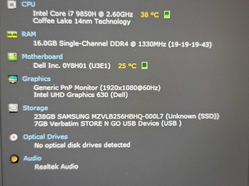 Dell Latitude 5501 i7 9850H 16GB DDR4 256GB SSD  β BudLap