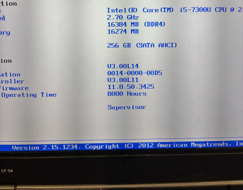 Panasonic TOUGHBOOK CF-54 TOUCH i5-7300U@2.6GHz 16GB RAM 256GB SSD 8080Hrs.