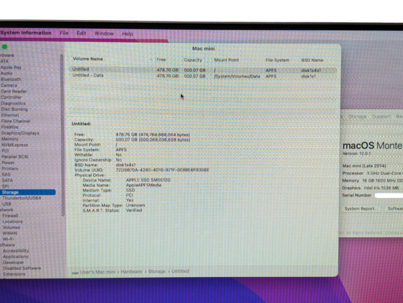 Apple Mac Mini Late 2014 Intel Core i7-4578U 16GB RAM & 500GB SSD Q-