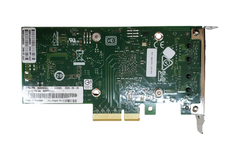Lenovo 00MM862 Intel X550-T2 Dual-Port 10GbE Ethernet PCIe Network Adapter