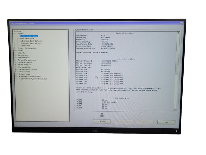 Dell Precision 5820, Xeon W-2223 3.60GHz QC, 16GB DDR4, Quadro P400 _