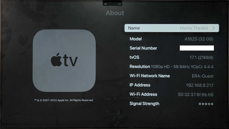 Apple TV (4th Generation) HD Media Streamer A1625, 32GB
