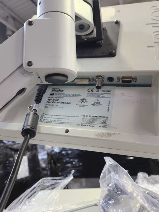 Stryker Standard Endoscopy Cart w/ Monitor Mounting Arm, 19" SV-2 Monitor
