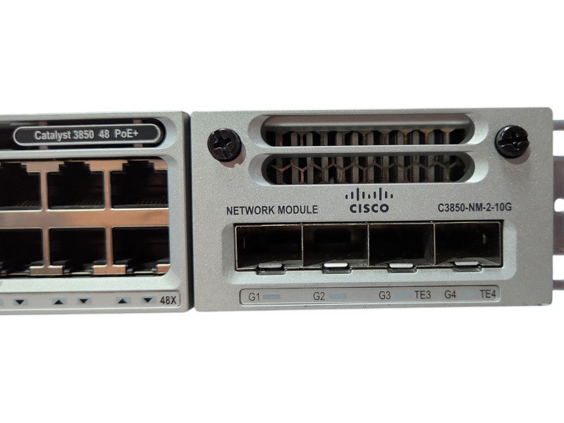 Cisco WS-C3850-48F-S 48-Port Gigabit PoE+ Switch w/ C3850-NM-2-10G