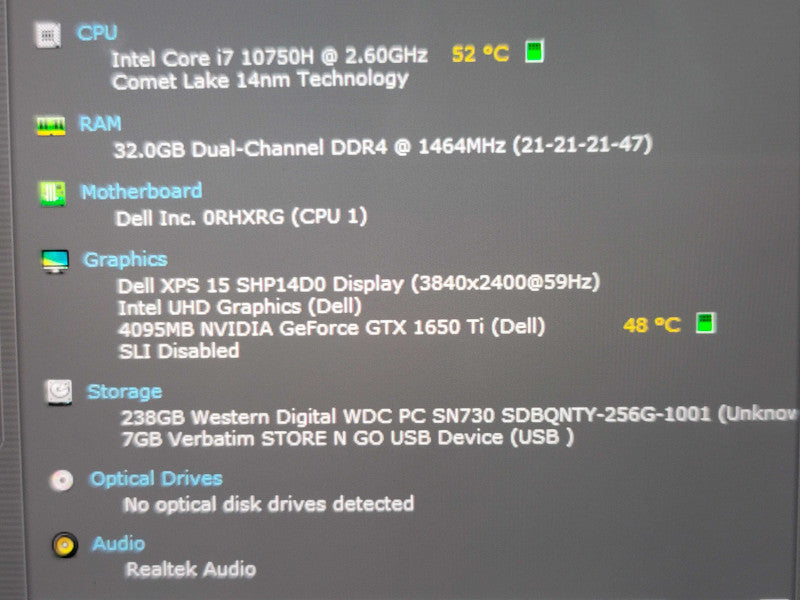 Dell XPS 15 9500 i7-10750H GTX 1650 Ti 256GB SSD 4K TOUCH BIOS LOCKED READ  β Lap200