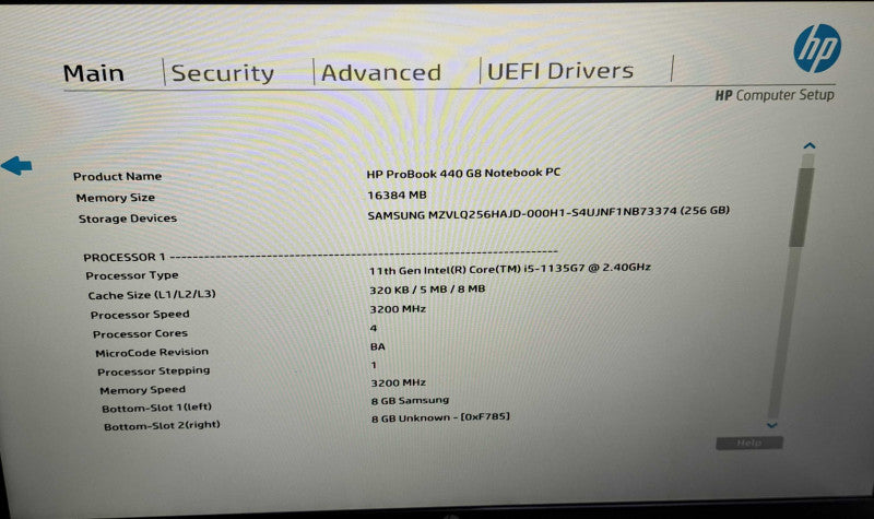 HP ProBook 440 G8 | Core i5-1135G7 @2.40GHz, 16GB DDR4, 256GB NVMe  Lap200