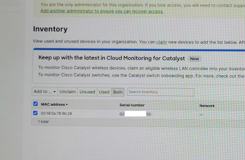 Cisco Meraki MS420-24-HW Cloud-Managed Aggregation Switch, Unclaimed _