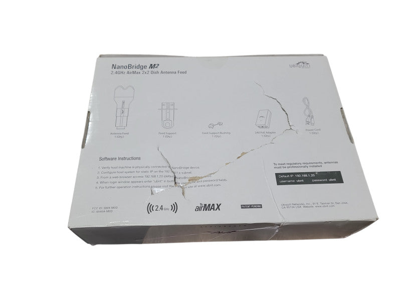 NanoBridge M2 2.4GHz AirMax 2x2 Dish Antenna Feed