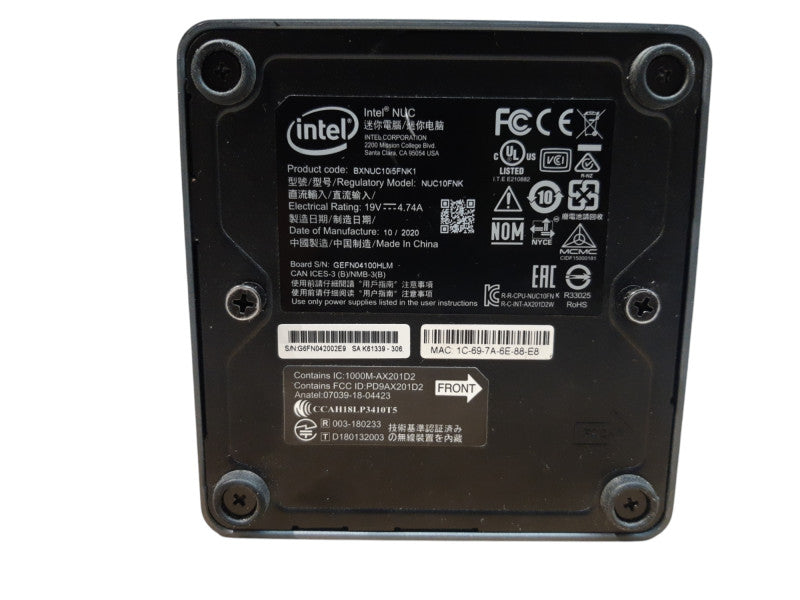 Intel NUC i5-10210U 1.60 Ghz 32GB DDR4 No HDD/SSD/M.2