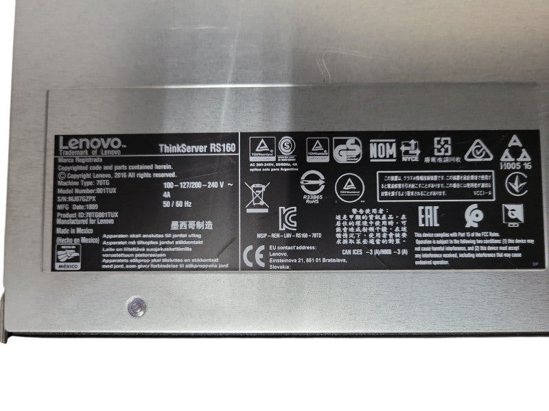 Lenovo ThinkServer RS160 1U, Xeon E3-1240v6 3.70GHz, 32GB DDR4 _