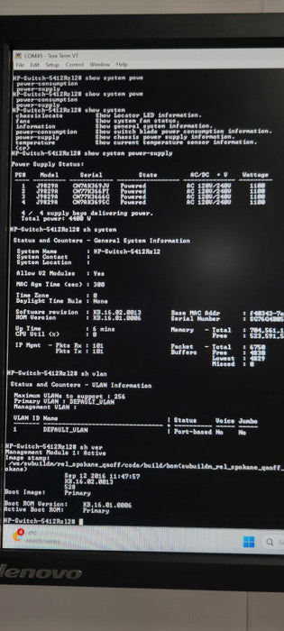 HPE Aruba 5412R zl2 switch w/ 6x J9990A, 1x J9827A, 2x J9987A, 4x PSU, SEE _