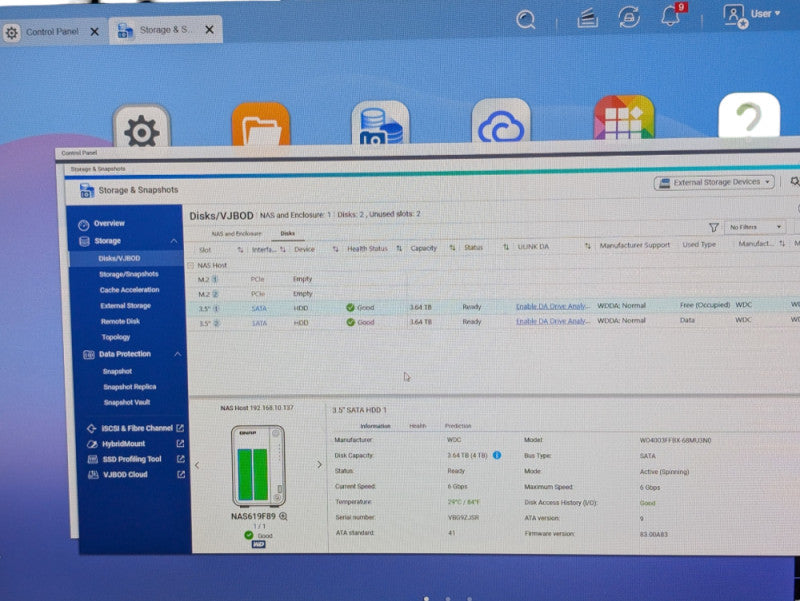 QNAP TS-262 2x 3.5 inch Bay & 2x NVMe NAS with 2x 4TB HDDs installed  -