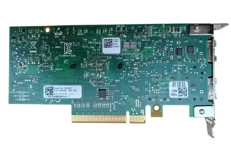 Dell 2-Port 10Gbps PCI-E Network Adaptor 0Y3KKR CX322A, LP