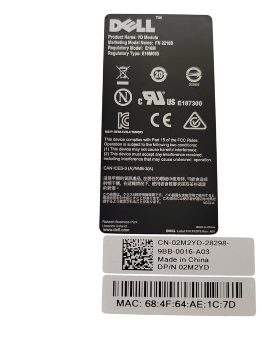 Dell 0RN62H/02M2YD PowerEdge FN2210S Fiber Channel I/O Aggregator Module Q_
