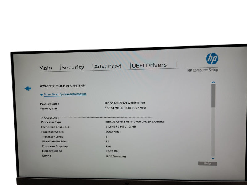 HP Z2 Tower G4 Workstation i7 - 9700 @ 3.00GHz 16GB  DDR4 Ram θ