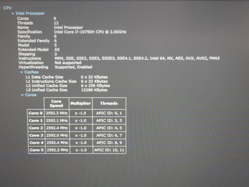 MSI GF63 MS-16R4 i7-10750H 16GB DDR4 GTX 1650 Max Q 256GB SSD READ Qβ Lap200