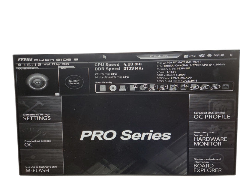 Custom PC Z170A MATE (MS-7971)  i7 - 7700K @ 4.20GHz 16GB DDR4 Ram θ