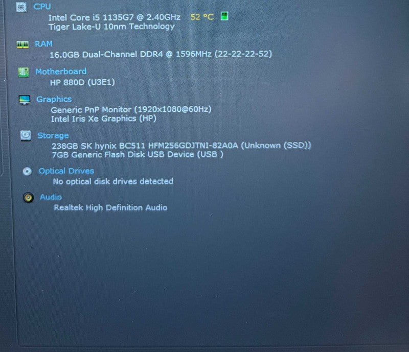 HP EliteBook 840 G8 Core i5-1135G7@2.4GHz 16GB RAM 256GB SSD READ  Lap200