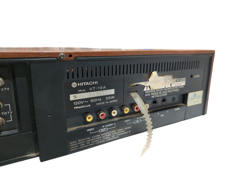 Hitachi Video Deck VCR Model: VT-19A =
