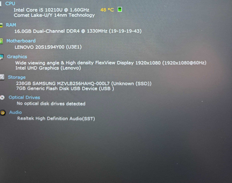 Lenovo ThinkPad T14 Gen 1 TOUCH Core i5-10210U@1.6GHz 16GB RAM 256GB SSD  Lap200