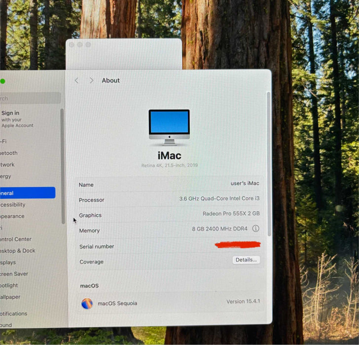 Apple iMac 21.5" 2019 4K Retina i3-8100 For Parts/Repair READ