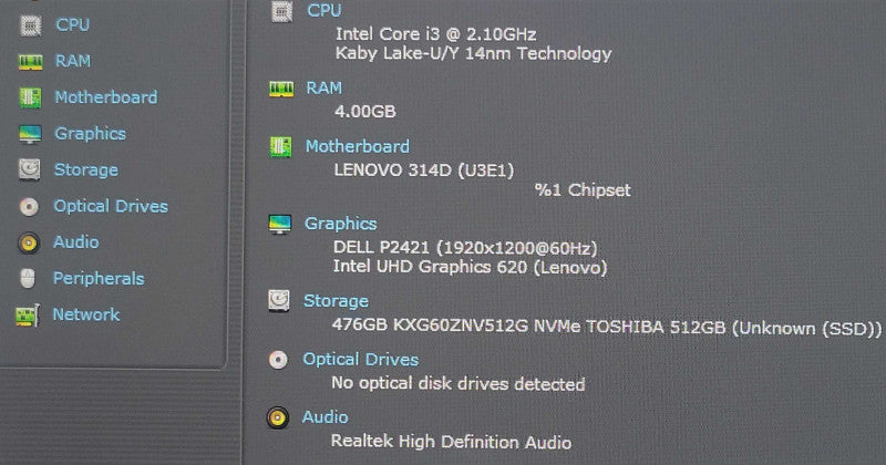 Lenovo ThinkCentre M90n-1 Core i3-8145U 4GB DDR4 512GB SSD w/ Power adapter !